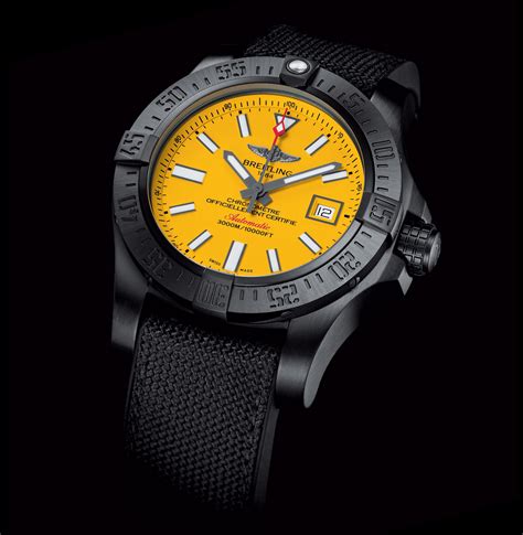 breitling avenger seawolf blacksteel chronograph 45mm black yellow|breitling avenger seawolf.